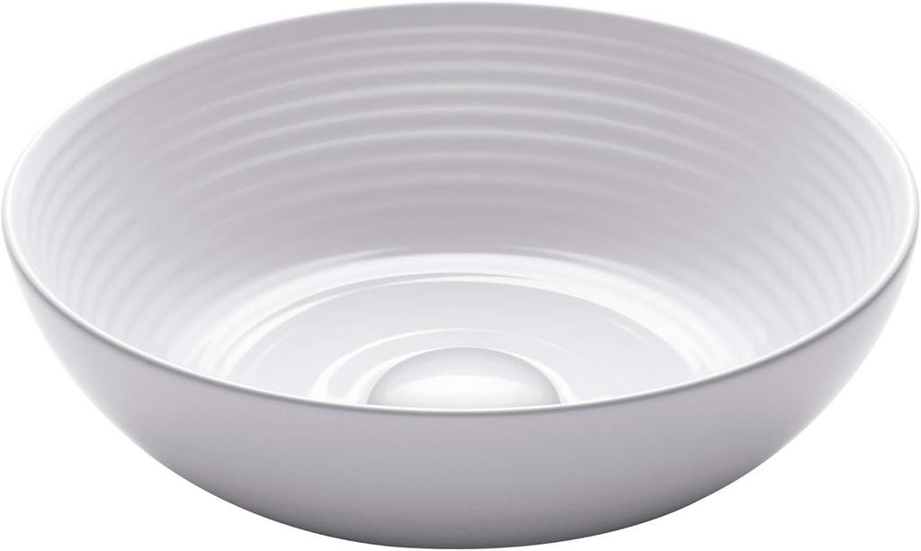 KRAUS Viva™ Round White Porcelain Ceramic Vessel Bathroom Sink, 13 in. D x 4 3/8 in. H, KCV-204GWH
