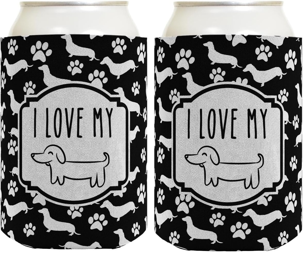Dachshund Gifts I Love My Wiener Dog Art Dachshund Lover Gifts for Dachshund Lovers Dachshund Gag Gifts 2-Pack Can Drink Thermocoolers