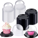 Honeydak 50 Pieces Clear Individual Cupcake Container Cupcake Carrier Holder Box Single cake Boxes Bags Cake Cups with Lid for Wedding Display Muffin Party Disposable Cookies