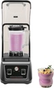 Soundproof Cover Blender With Shield Quiet Sound Enclosure 2200W Commercial Smoothie Maker Countertop Blender Fruit Food Mixer Soy milk Juicer Processor (Black)
