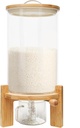 Flour and Cereal Container, Rice and Grain Dispenser with Bottom Valve, Glass Food Storge Container for Oatmeal, Flour, Corn, Soybean, Grain, Dry Goods(7.5L)