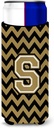 Letter S Chevron Black and Gold Ultra Beverage Insulators for slim cans
