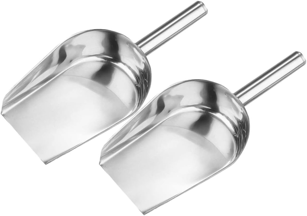 2pcs Stainless Steel Grain Shovel Multi-functional Kitchen Ice and Flour Scoop for Cooking Baking and Food Prep and Easy to Clean Home Accessory