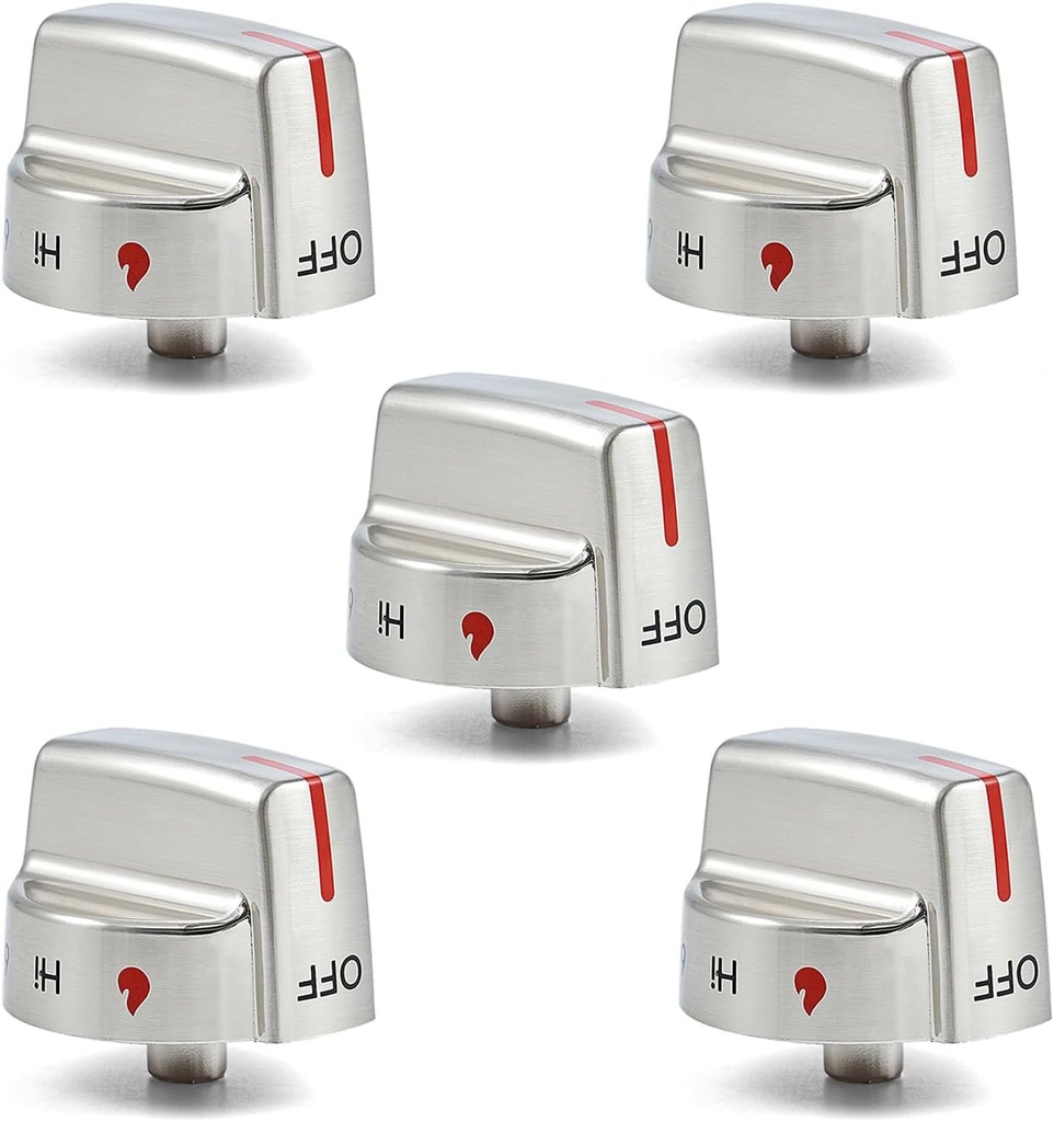 5304509064 Stove Knobs Replacement Parts for Frigidaire Gallery Oven Knob Stove Top Gas Stove Range Cooktop Knob 5304509929 GCRG3060AFC Plastic Range Surface Burner Control Knobs 5 Pcs
