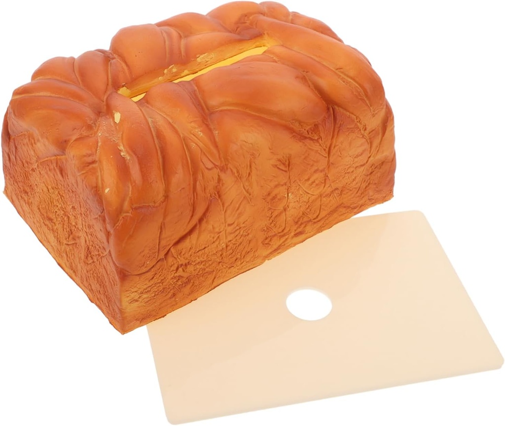 Zerodeko Loaf Bread Shaped Tissue Box Cover Elegant Napkin Holder for Home Office Car and Restaurant Lightweight Sponge Material Capacity Decorative Design