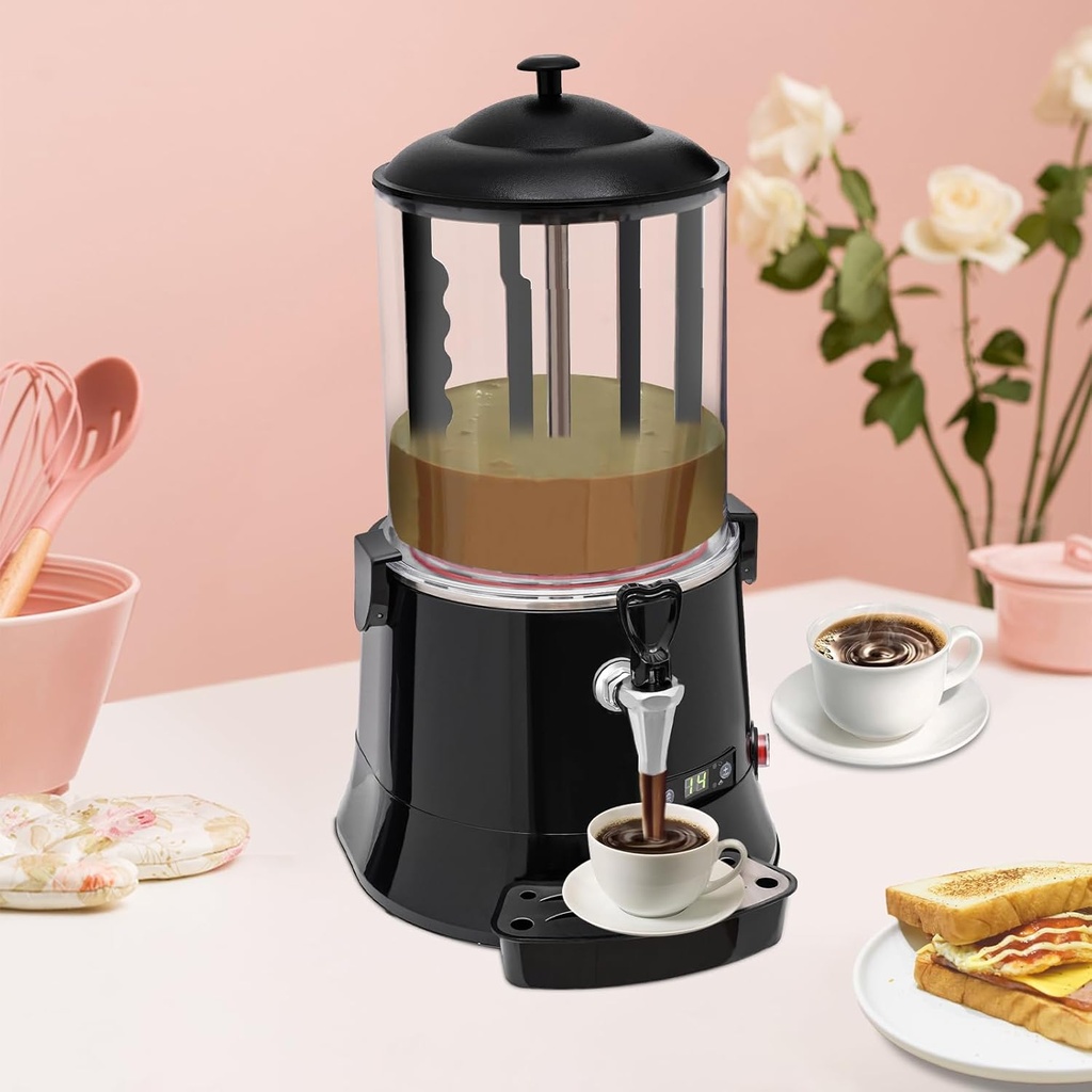 Hot Chocolate Maker Machine, 400W Milk Heater Beverage Drink Maker, 10L Commercial Hot Chocolate Dispenser Milk Warmer, Hot Cocoa Maker for Heating Chocolate Coffee Milktea