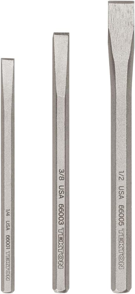 TEKTON Cold Chisel Set, 3-Piece (1/4, 3/8, 1/2 in.) | PNC91002 | Made in USA