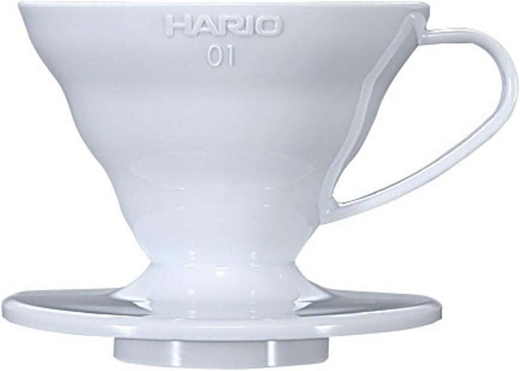 Hario V60 Plastic Coffee Dripper, Size 01, White
