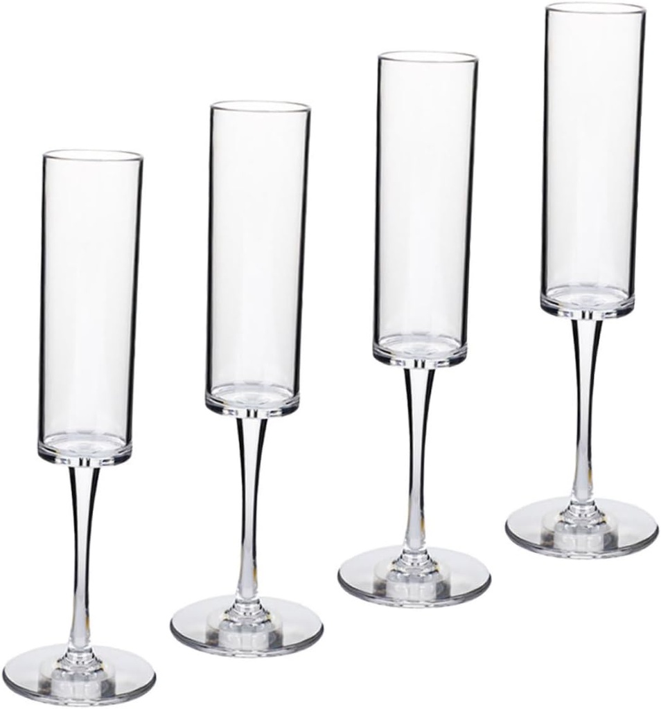 4pcs Transparent Wine Goblets Flutes for Parties Bars Home Use Versatile Drinking Glasses for Wine Juice Cocktails Elegant Design Smooth Edges