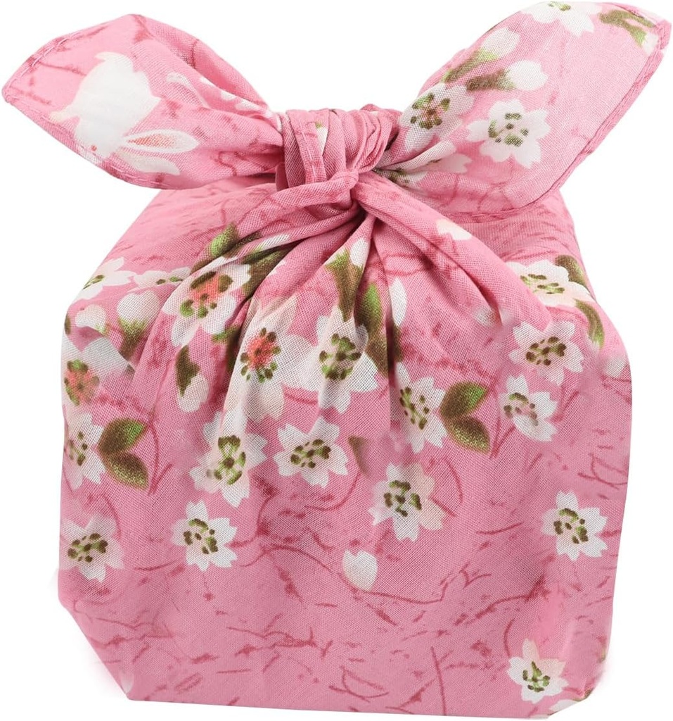 DOERDO Bento Wrapping Cloth Cherry Flower Japanese Traditional Wrapping Cloth Lunch Bandana Cover Bag Bento Wrapper for Home Picnic Camping Outdoor, 50x50cm