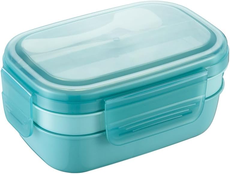 Bento Box with Utensils, 64oz Lunch Box for Women & Kids, Food-Grade Material, Leakproof, 3 Layers 8 Compartments, Microwave Dishwasher Safe, Portable for School, Office, Picnic