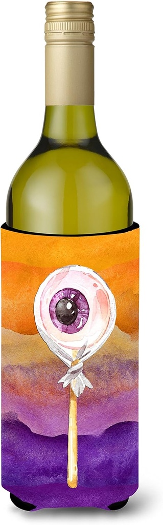 Caroline's Treasures BB7467LITERK Halloween Eye Ball Lollipop Wine Bottle Hugger Bottle Cooler Sleeve Hugger Machine Washable Collapsible Insulator Beverage Insulated Holder