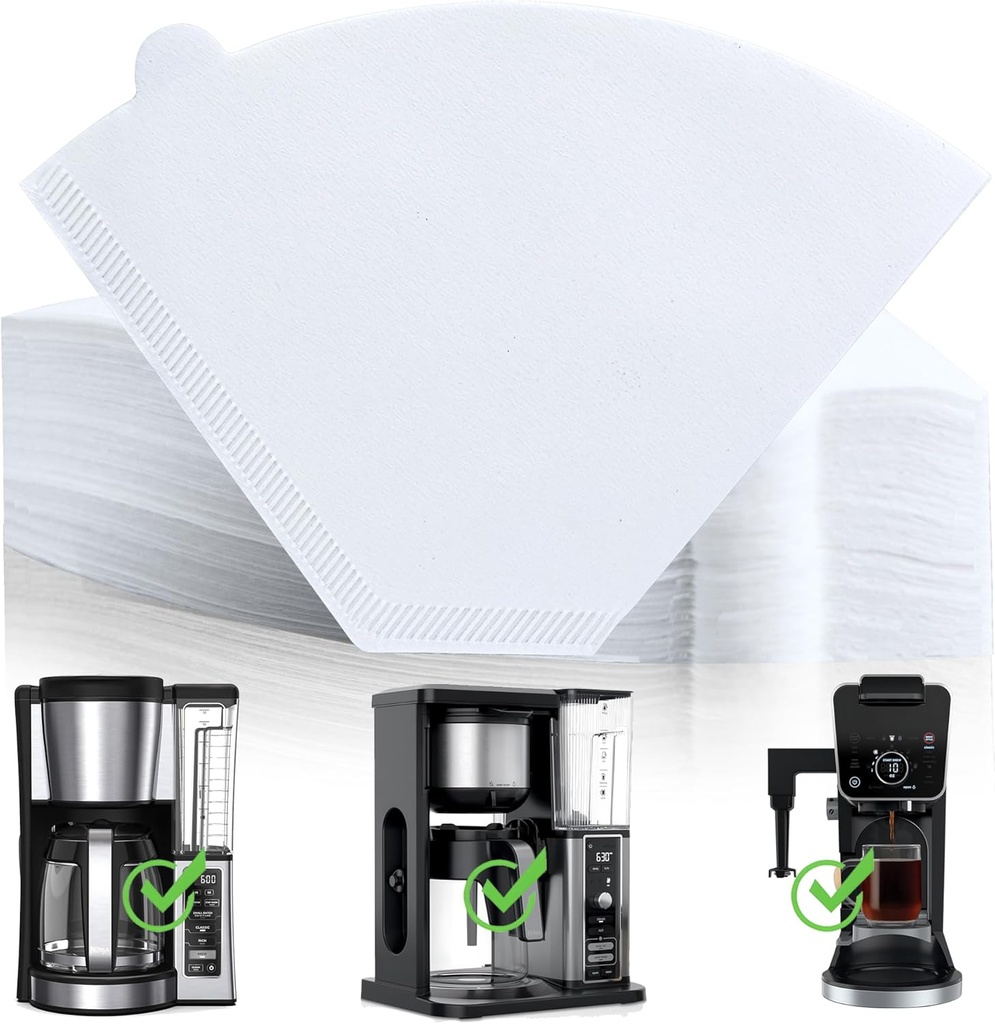 Disposable Coffee Paper Filters, 100 Pcs #4 Cone Replacement Filter for Ninja Coffee Maker, white