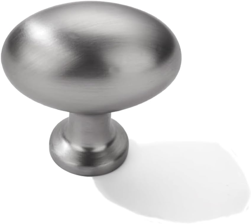 10 Pack Knob Brushed Satin Nickel Cabinet Pulls Solid Heavy Duty Bifold Closet Door Knobs Cabinet Handles for Cabinets Cupboard Handles Drawe