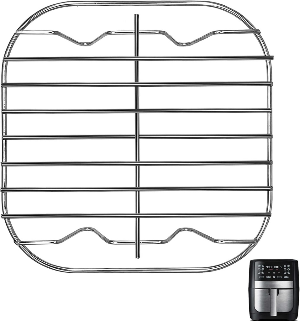 Air Fryer Accessories for Gourmia 7QT GAF798 GAF716 GAF778 Air Fryer, 8''×8'' Food Grade Stainless Steel Air Fryer Replacement Parts Wire Rack
