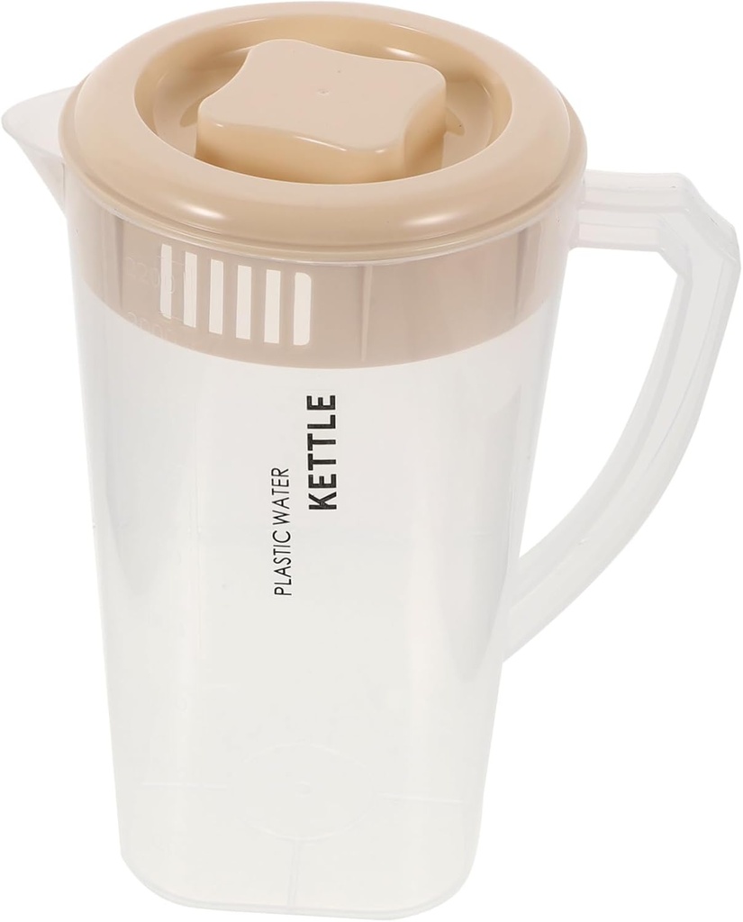 Unomor Clear Iced Tea Pitcher with Lid Cold Beverage Jar High-temperature Resistant Water Jug for Home Hotel and Restaurant Use for Juices and Infused Drinks