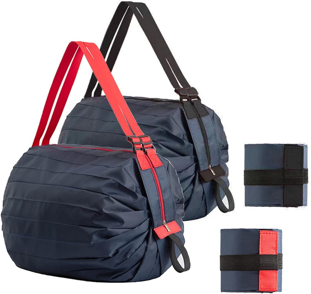 Reusable Shopping Bag Foldable Grocery Storage Tote Bag Organ Style Fold Oxford Cloth Portable Duffle for Shopping