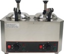 2 Pot Electric Sauce Warmer Dispenser Pump-Type Warmer Heat Preservation Machine with Two 2L Pot for Hot Fudge Cheese Chocolate Food Sauce Jam 86-185℉ Temp Adjustable 110V 800W