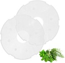 Flexzion Dehydrator Tray Liners - 12 Inch Reusable Non-Stick Plastic Mesh Screen Dryer Sheets for Round Food Dehydrator Accessories for Fruit, Vegetables, Herbs, Meat, Fish, Beef Jerky (2 Pack)