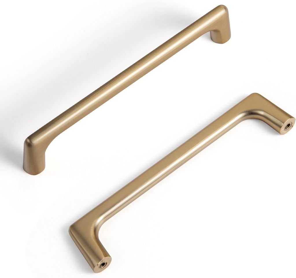 Goo-Ki Champagne Bronze Cabinet Pulls with 5''(128mm) Hole Centers, Modern Style Zinc Alloy Cabinet Handles for Dresser,Wardrobe,Cupboard- 6 Pack