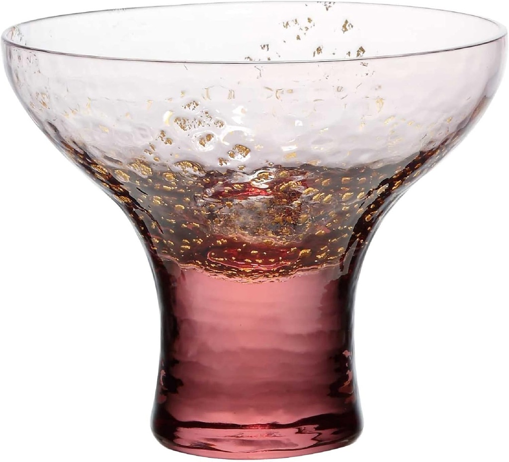 Toyo Sasaki Glass 10366PAM Cold Sake Glass, High Stand Cup, Yachiyo Kiln, Plum Purple, Made in Japan, Comes in a Gift Box, Pink, Approx. 3.4 fl oz (95 ml)