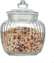 Glass Storage Jar Wide Mouth Canning Jar Kitchen Storage Containers with Airtight Glass Lid (650ml)
