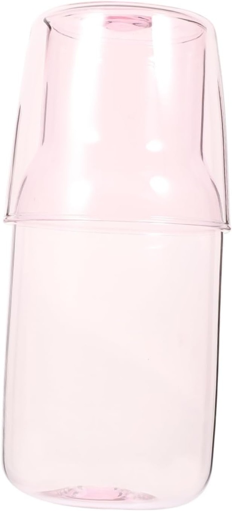 Cabilock Elegant Bedside Carafe Glass Kettle Set Pitcher Cup for Bedside Drinking Supply Water Jug