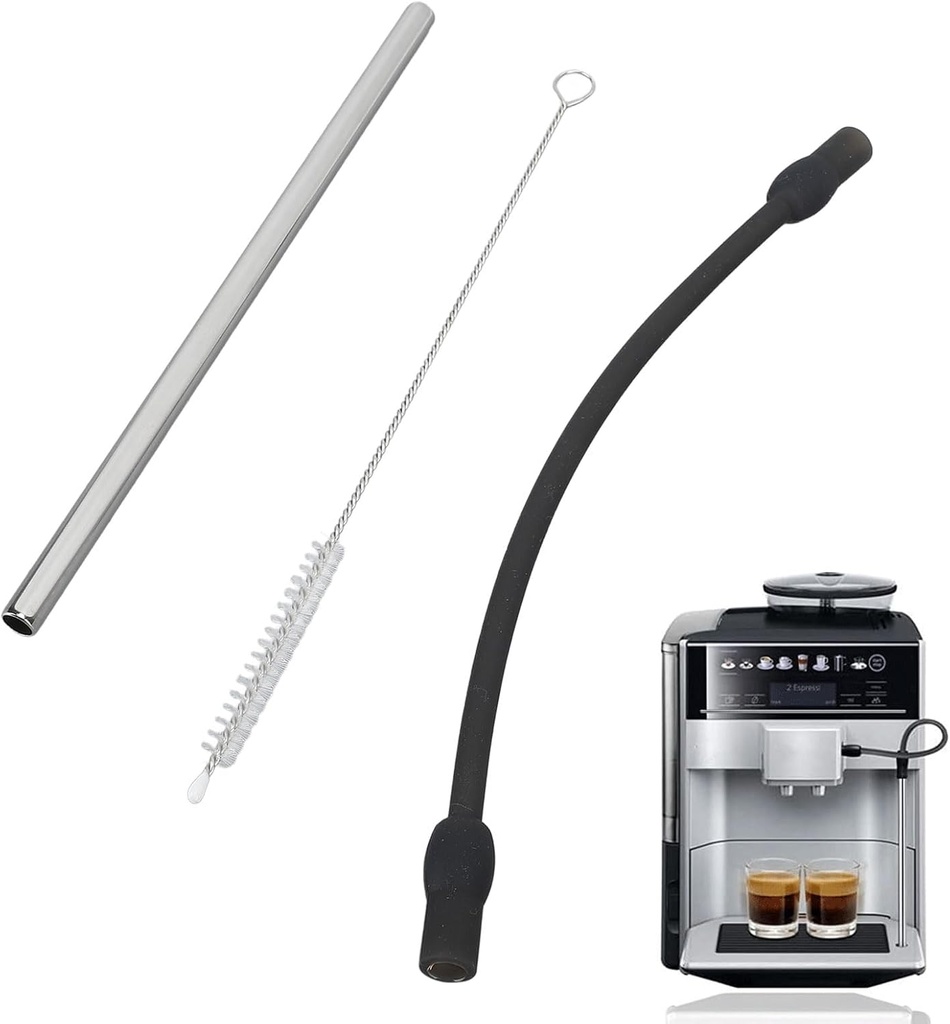 Coffee Machine Milk Hose, Coffee Machine Replacement Tube with Cleaning Brush for , Stainless Steel Silicon Milk Hose