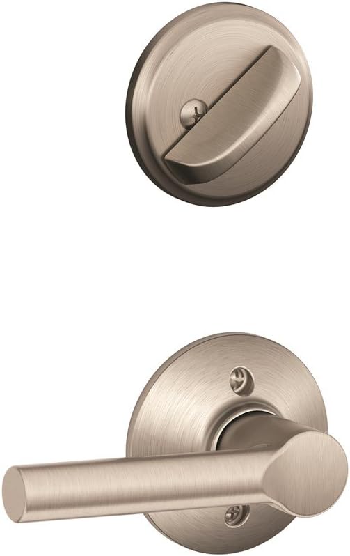 Schlage F59 BRW 619 Broadway Interior Half of Handleset Lever, Satin Nickel (Interior Half Only)