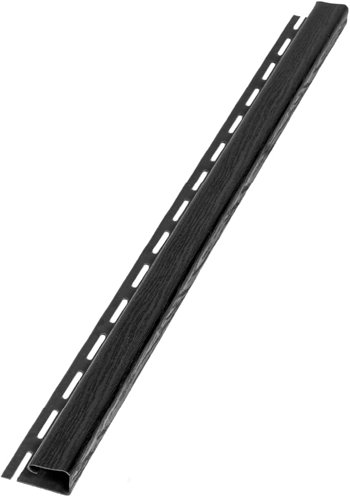 J-Channel Standard Black Woodgrain PVC Soffit Accessory for Home Improvement