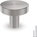 homdiy 25 Pack Brushed Nickel Cabinet Knobs, Round Kitchen Drawer Knobs, Silver Knobs for Cabinets, Metal Handles for Desk Drawers Cupboard
