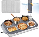 Homelove Warming Mat for Food - Electric Warming Tray with 6-Level Temperature and Hours Setting, Full Surface Graphene Heating, Waterproof Dishwasher-Friendly Food Warmer for Parties, Kitchen (Gray)