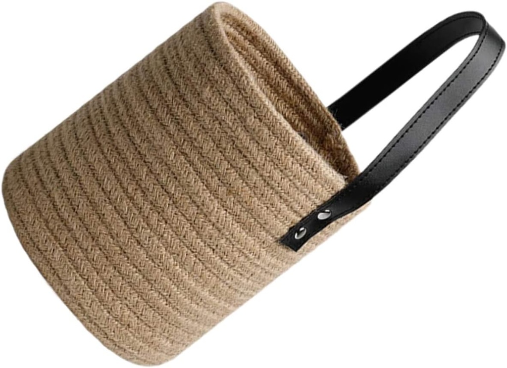 VICASKY Cotton Rope Hanging Basket Wall Storage Organizer Foldable Woven Basket for Home Decor Pastoral Style for Living Room Kitchen Bedroom Entryway Suitable for Indoor Use