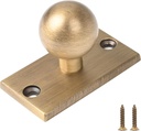 Solid Brass Cabinet Knob with Backplate 5 Pack- Antique Brass Drawer Pulls and Handles for Cabinet, Dresser, Wardrobe, Cupboard, Vanity, Nightstand