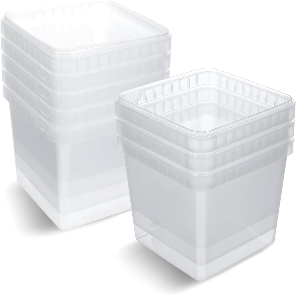 8 Pcs 101 oz Square Clear Thick Deli Containers with Lids,BPA-Free,Freezer and Microwave Safe Food Storage Containers,Reusable,Meal Prep,Take-out,Restaurant Supplies.