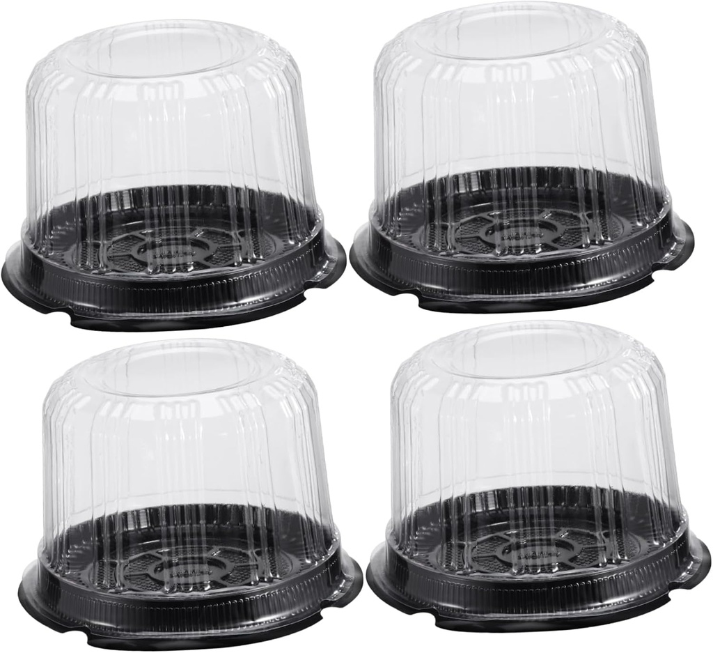 PRETYZOOM 10Pcs Clear Cake Carrier Transparent Round Cake Box with Lid for Birthday Cakes and Baking Packing Box for Transporting and Storing Baked Goods