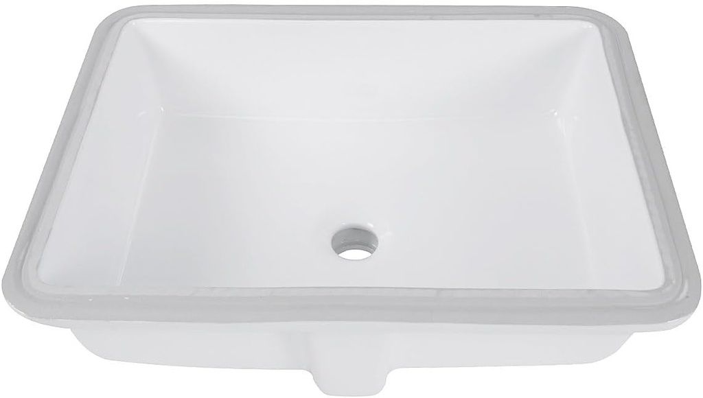 Nantucket Sinks Undermount Bathroom Sink – 17"x13" Small White Bath Sink, Classic Rectangle Design, High-Gloss Vitreous China, Scratch & Stain Resistant – Great Point Collection UM-17x13-W