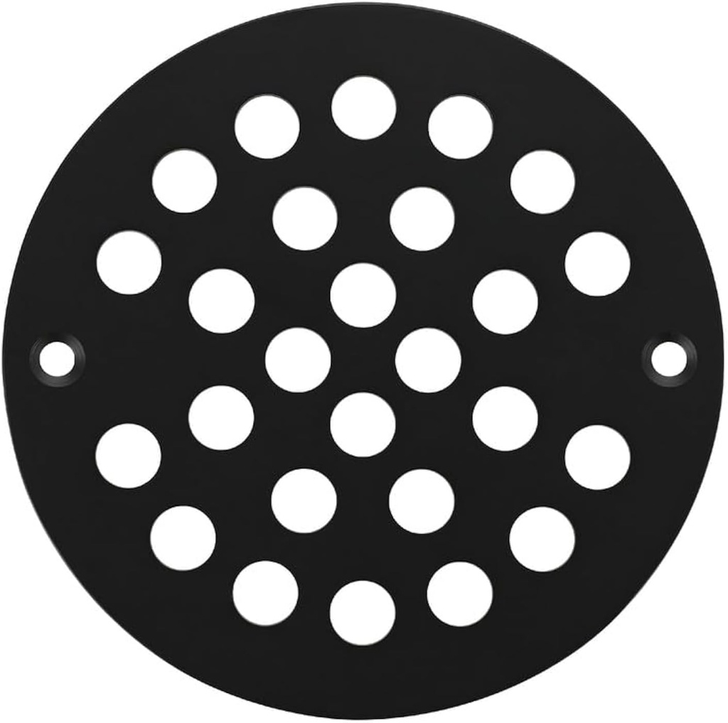 Bropury 4-Inch Screw-in Shower Strainer Drain Cover Replacement Hair Floor Strainer Floor Drain Floor Drainer Cover Bathtub Drain Strainers (Black)