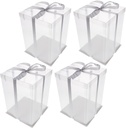 STOBAZA 4 Pcs Boxes Cake Carrier Transparent Portable Cake Box for Birthdays Weddings and Parties for Storing and Transporting and Desserts Easy to Clean Odorless