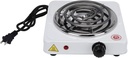1000W Alloy Electric Stove Top Burner White Portable Electric Hot Plate for Coffee Tea 11x9x3in