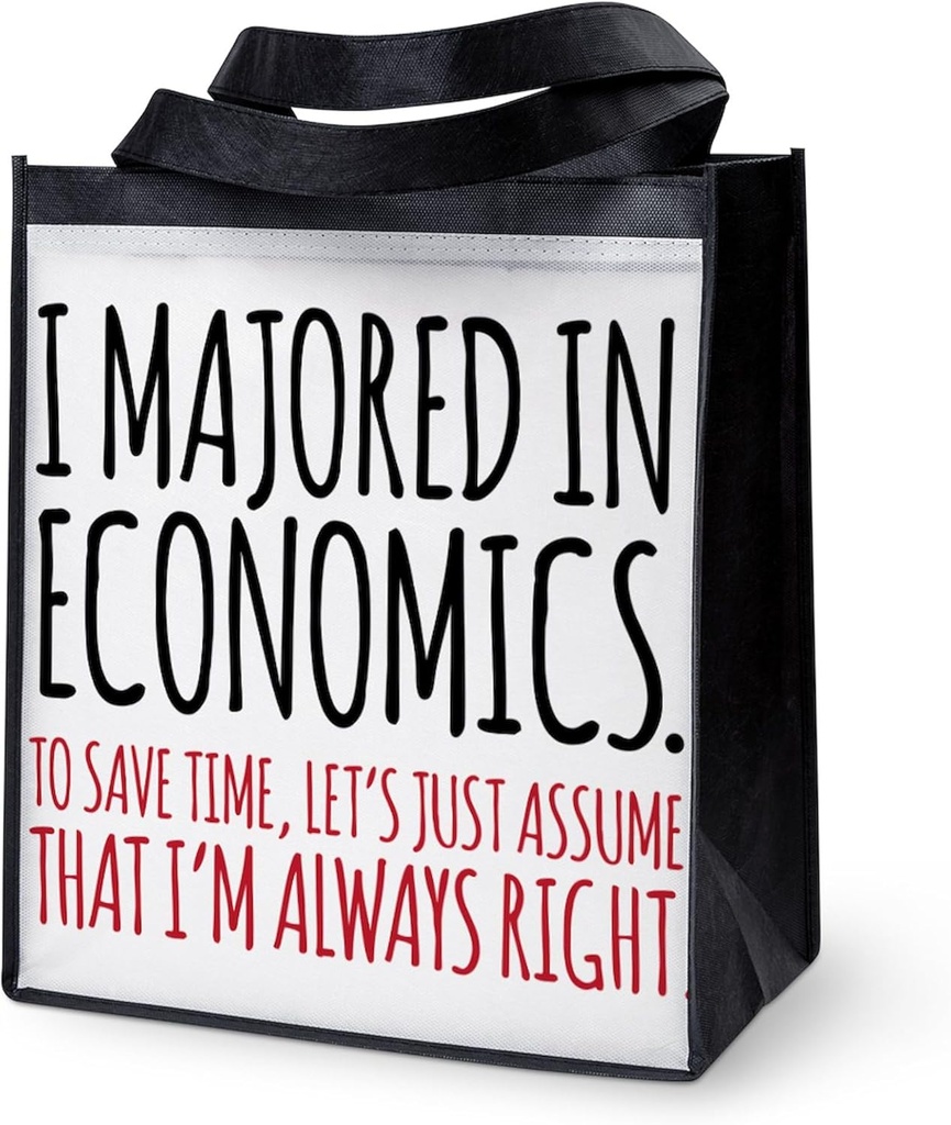 CafePress Majored In Economics Reusable Grocery Tote Bag Reusable Collapsible Grocery Bag