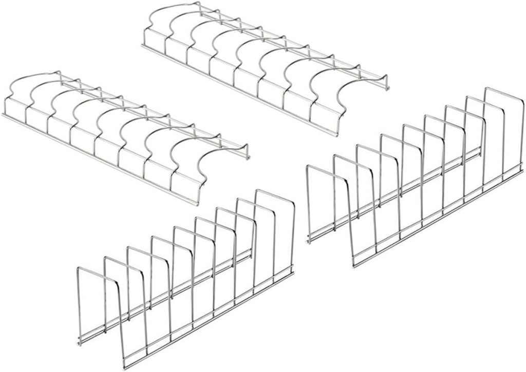 ABOOFAN 4Pcs Dish Drying Rack Compact Kitchen Organizer for Plates and Bowls Space Saving Tableware Drainer with Efficient Drainage Design Kitchen Accessory