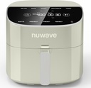 Nuwave Brio Plus 8 Qt Air Fryer, PFAS Free, New & Improved, Digital Touch Screen, Cool White Display, 50°F~400°F in Precise 5°, 5 Cook Functions, 100 Presets & 50 Memory, 3 Wattages 700, 1500, 1800