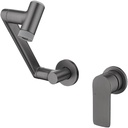 LED Bathroom Faucet with Temperature Display, Rotatable Bathroom Sink Faucet with 3 Water Outlet Modes,Wall Mount Basin Mixer Taps,Gray