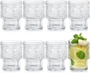 Kingrol Drinking Glasses Set of 8, 6.5 Ounces Stackbale Water Glasses, Vintage Glassware for Cocktail, Whiskey, Juice, Iced Coffee, Iced Tea, Bar Accessories
