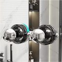 2PCS Suction Cup Door Knobs Powerful Glass Mirror Handle for Bathroom Removable Round Suction Cup Handle for Doors and Drawers Gray