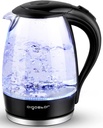 Aigostar Electric Kettle, 1500W Cordless Electric Tea and Hot Water Kettle with Filter, LED Illuminated, High Borosilicate Glass, No BPA, Auto Shutoff, Boil-Dry Protection, 360° Base, 1.7 Liter