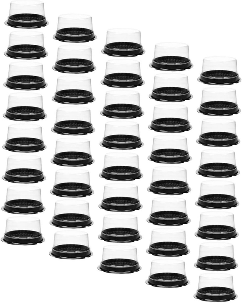 VOSAREA 100Pcs Clear Plastic Cake Box Single Cake Carrier for Home Party Bakery Shop for Birthday Wedding Shower Festivals Dessert Storage Container