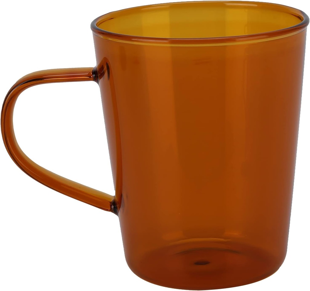 12.8oz Glass Cups, Drinking Glass Cups, Ice Tea Glasses Beverage Cups, HeatResistant Drinking Cup for Milk Beer Coffee(Brown)