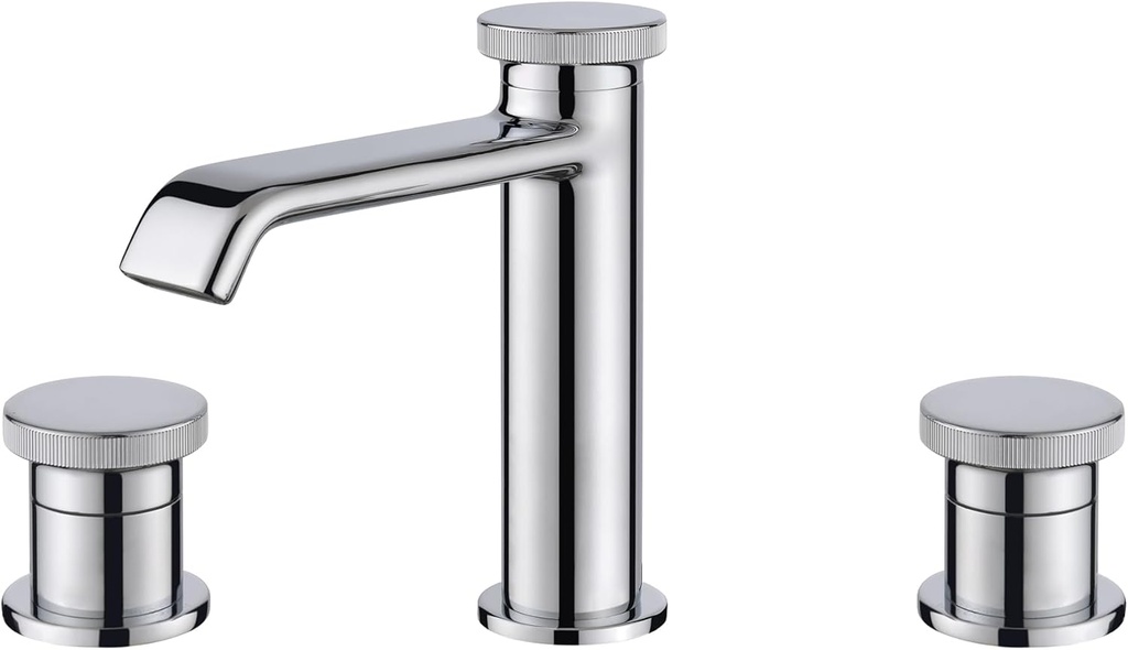 AMAZING FORCE Faucet Widespread Bathroom Faucet 3 Hole, 2-Handle Bathroom Sink Faucet Brass Vanity Faucet Knob Style Chrome